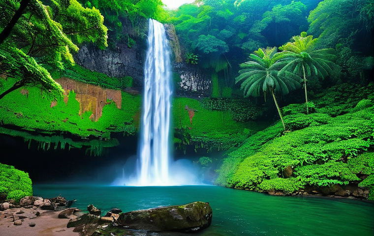 말레차냐네 폭포 여행 - The Enchanting Journey to Malechanjan: Emerald Hills and Winding Roads**
A picturesque, wide-angle s...