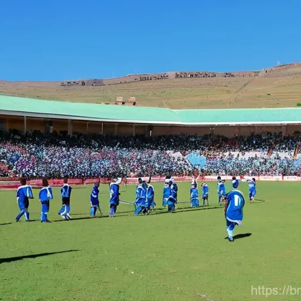 레소토에서 유명한 축구 클럽 및 리그 - **Lesotho Premier League Match Day Excitement**
A vibrant, sun-drenched scene at a local Lesotho...