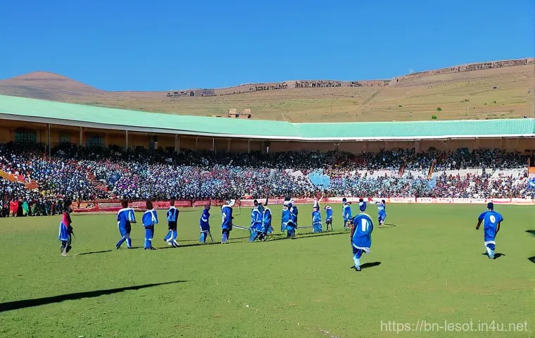 레소토에서 유명한 축구 클럽 및 리그 - **Lesotho Premier League Match Day Excitement**
A vibrant, sun-drenched scene at a local Lesotho...