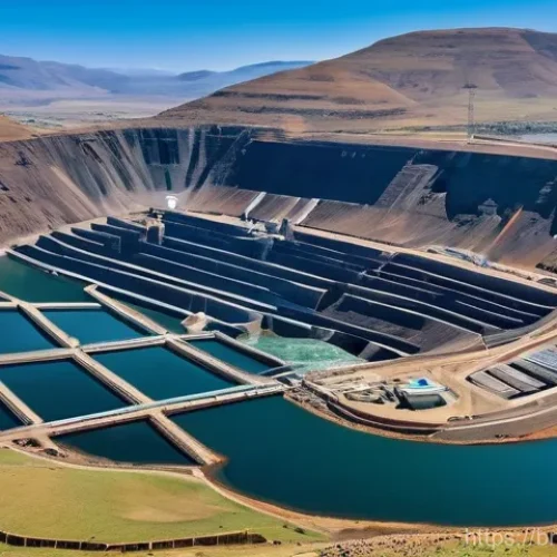 Home 25 레소토의 경제 성장률 및 전망 - **Prompt:** "A vibrant aerial shot showcasing the economic drivers of Lesotho: in the foreground, a ...